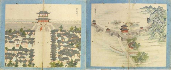 보물 제2084호 경진년 연행도첩- 산해관도 내(천하제일관), 보물 제2084호 경진년 연행도첩- 산해관도 외