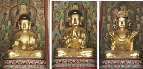 왼쪽부터 석가여래불-비로자나불-노사나불