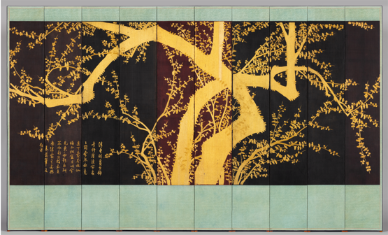 자수 매화도 병풍