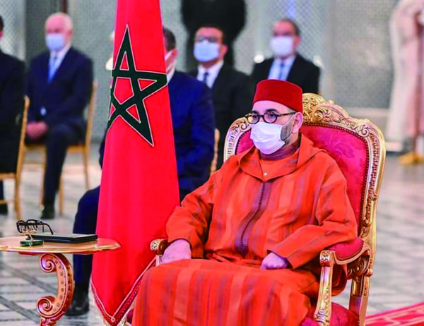 His Majesty King Mohammed VI at the launching ceremony of the generalization of social protection project, April 14, 2021.