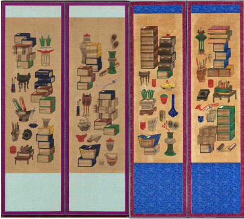 문방도 2폭 병풍