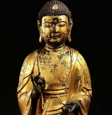 금동아미타여래좌상 얼굴