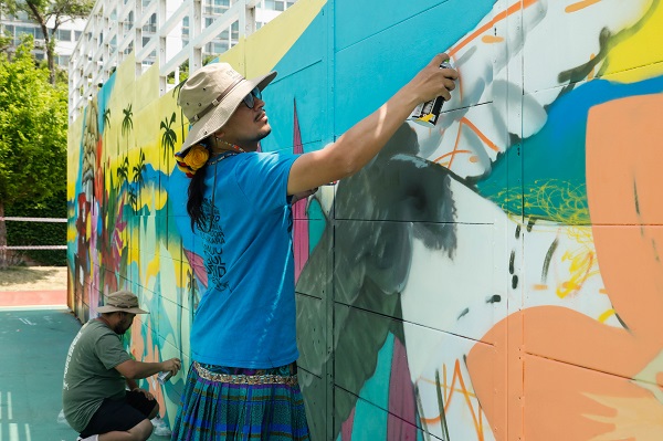 뚝섬 X-게임장 콜럼비아 아티스트 벽화 조성/서울시=사진