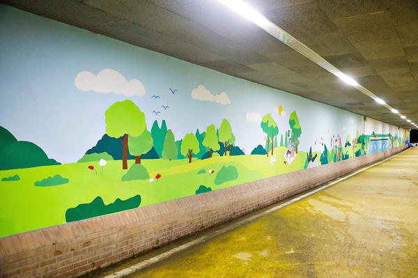 광나루 나루터길 나들목 완성된 벽화/서울시=사진