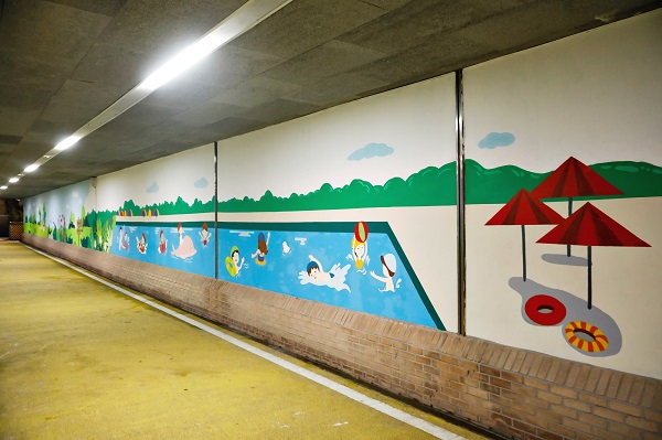 광나루 나루터길 나들목 완성된 벽화/서울시=사진