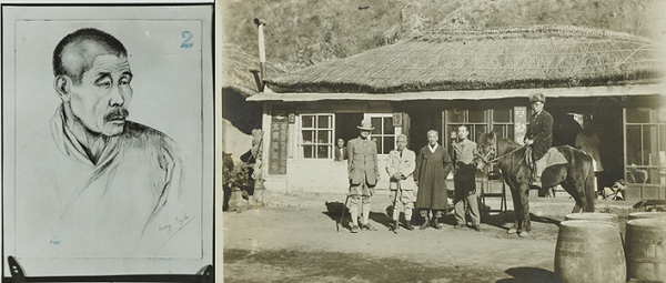 메리 L. 테일러의 공서방 초상화(좌), 음첨골 광산의 직원들(우)/서울역사박물관=사진