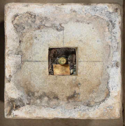 국보 '익산 미륵사지 서탑 사리장엄구' 노출상태/문화재청=사진