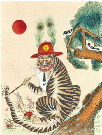 경복궁 수문장 모자를 쓴 호랑이/문화재청=사진