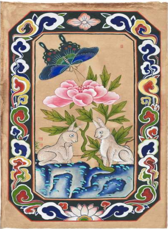 ‘화조영모도’ 中 ‘쌍토도’/문화재청=사진