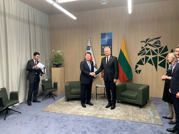 NATO Summit in Lithuania, President Yoon visit. Meeting of Lithuanian President Gitanas Nausėda and South Korean President Yoon Suk Yeol, July 2023 (Photo=Embassy of the Republic of Lithuania)