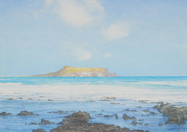 권훈칠 KWON Hoon Chill, 성산 일출봉 Seong San Ilchulbong, 41x58cm, 종이에 수채 Watercolor on paper, 1998. (제공=갤러리 도올)