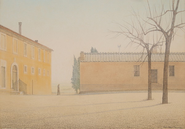 권훈칠 KWON Hoon Chill, 이태리 수도원 II Convent near Rome II, 34x49cm, 종이에 연필, 파스텔 Pencil, pastel on paper, 1988. (제공=갤러리 도올)