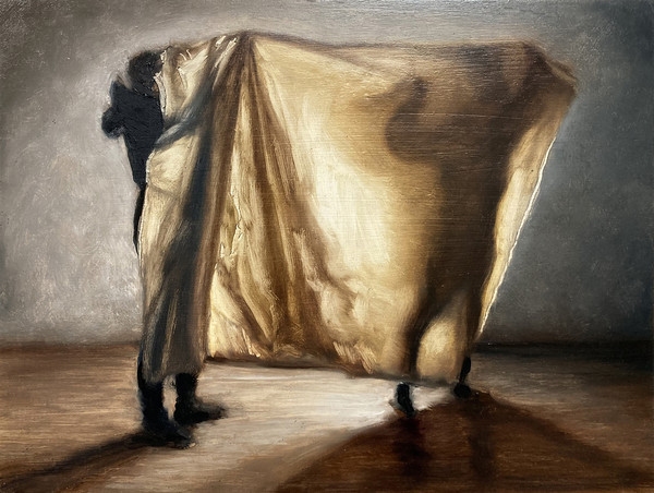 데이비드 오케인, 《Untitled (Shadow)》, 2024, 유화, 나무 패널, 30 × 40 cm. (제공=갤러리바톤 )