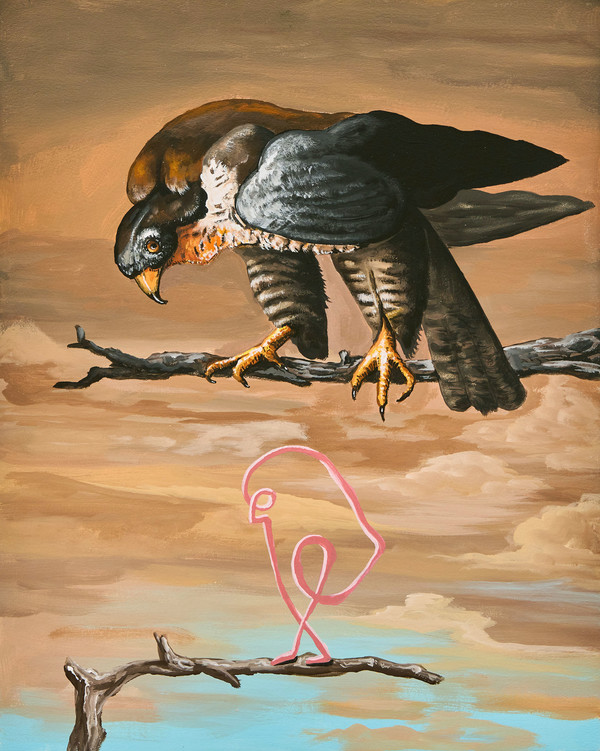 Djordje Ozbolt, 2024, "No Escape," 아크릴, 50.2 x 40.2 cm. (출처=갤러리바톤)