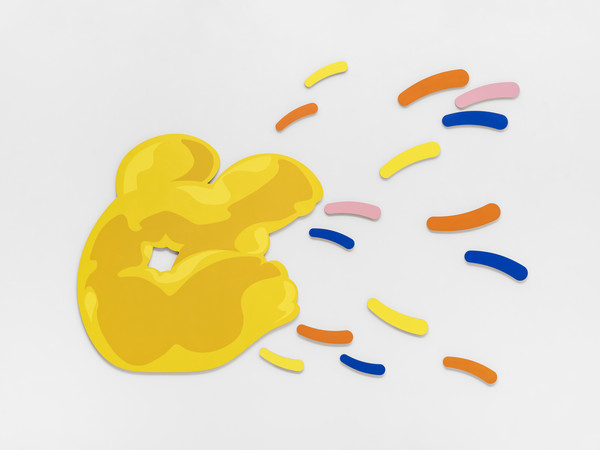 김재용 Jae Yong KIM, 런 도넛 런 Run Donut Run, 2024, Acrylic paint, G10 brown resin on BIRCH plywood, 128x120x2.4cm. (출처=학고재)