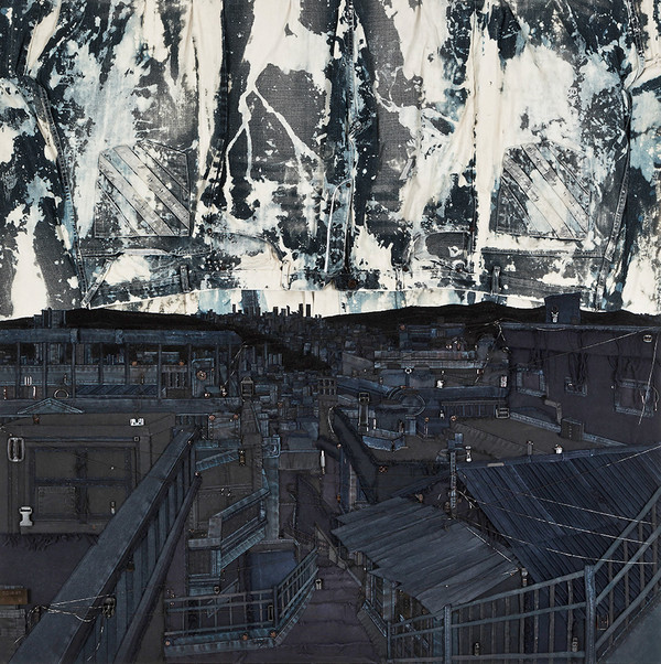 최소영, 밤빛, 2024, mixed media, denim, 130.5 x 130.5 x 5 cm (정면). (출처=갤러리 플래닛)