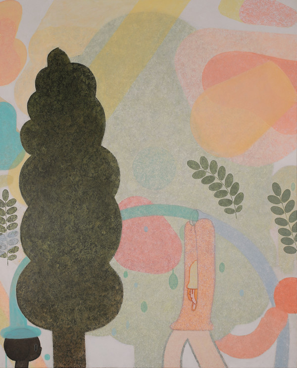 강준석, A certain day of mine, waiting for spring, 2025, acrylic on canvas, 160X130cm. (제공=아트사이드 갤러리)