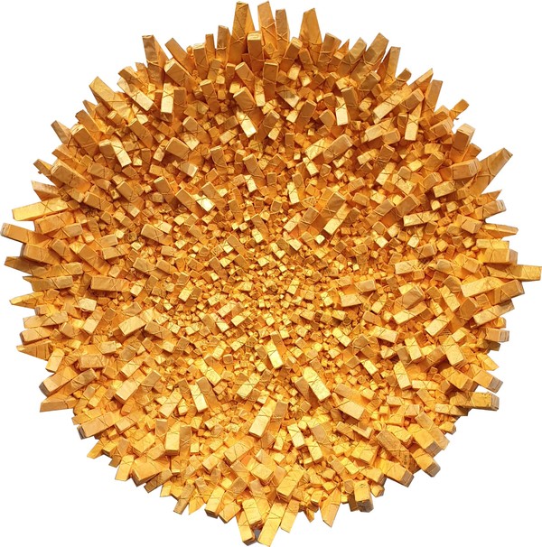 전광영, Aggregation18-OC059(Star5), 2018, Mixed media with Korea Mulberry Paper, Ø 120 cm. (©작가. 출처=갤러리조은)