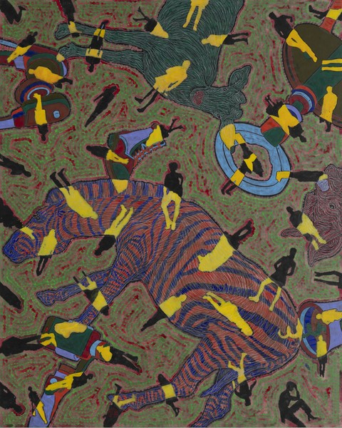 유목동물 인간 문명 2025 7, 145×112cm×2개, 한지에 수묵채색 및 아크릴, 2025. (출처=갤러리초이)