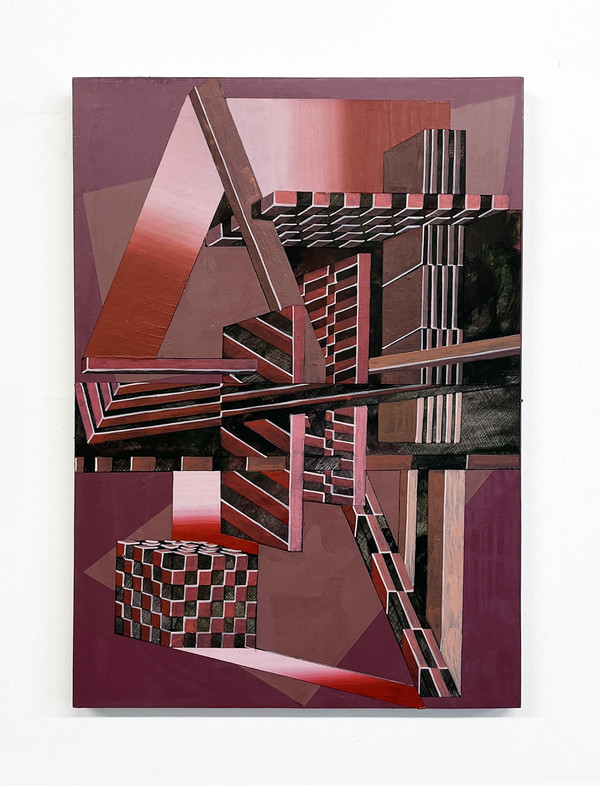 Urban Methodology Drawing 13, 30 x 40 x 2 cm, 종이 위에 아크릴과 펜 드로잉, 2024. (출처=2GIL29 Gallery)