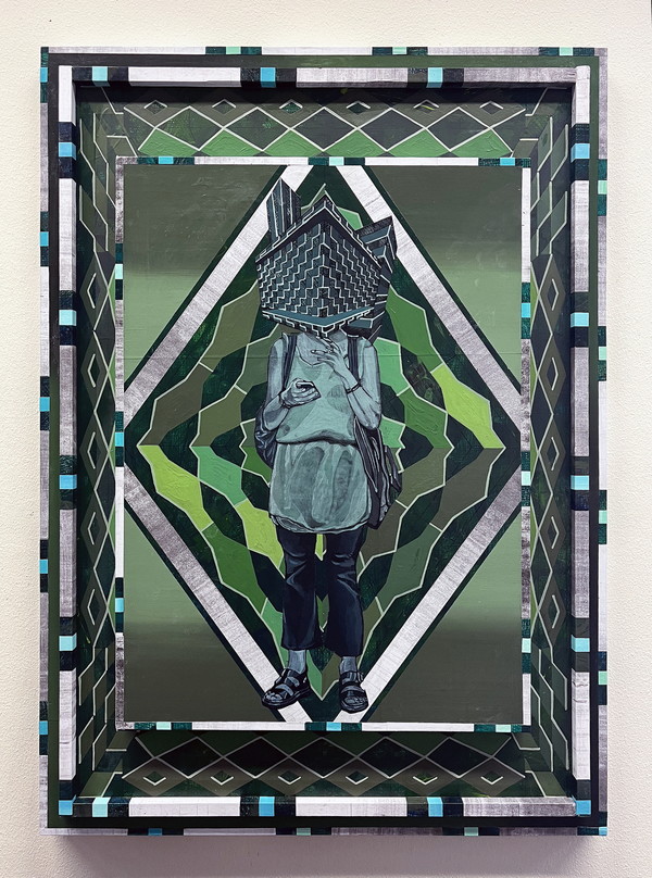 Consternation Life Style 03, 나무판 위에 아크릴과 펜드로잉, 42cm(가로)x59.4cm(세로)x4cm(두께), 2023. (출처=2GIL29 Gallery)