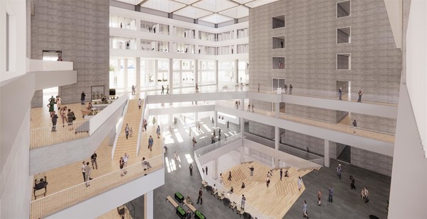 신청사 내부 조감도 및 현재 공정=사진