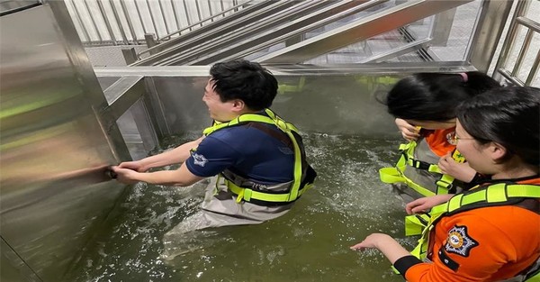 보라매 안전체험관 태풍·풍수해 체험, 구획된 침수공간 탈출체험 신설. (출처=서울시 소방재난본부)