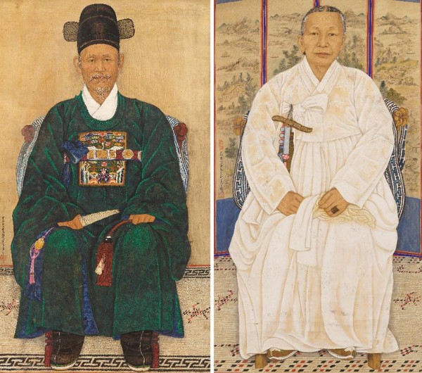 채용신, 허유, 유인명 초상, 1924-1925, 비단에 먹, 색, 족자, 이미지 104×60, 100.5×56cm, 족자 127×68, 118×64cm, 국립현대미술관 소장. (출처=MMCA)