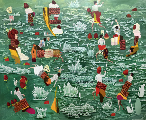 Brain Ocean, 2024, oil on linen, 181x227.3cm. (출처=이유진갤러리)