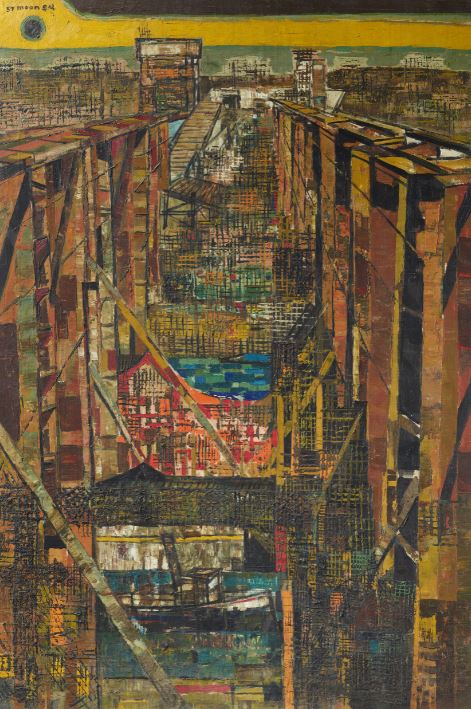 문우식, 〈무명교를 위한 구도〉, 1957, 캔버스에 유화 물감, 142.5×98.5cm (출처=국립현대미술관)