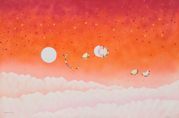 이성자, 〈극지로 가는 길 83년 11월〉, 1983, 캔버스에 아크릴릭 물감, 129×194.5cm (출처=국립현대미술관)