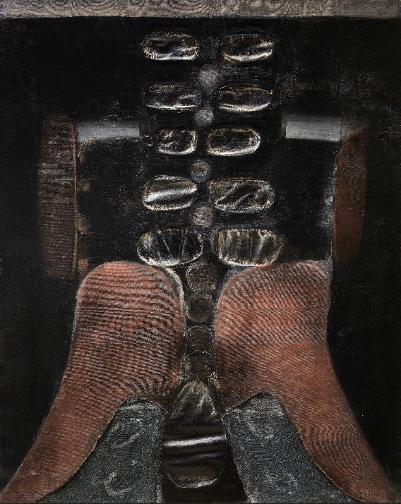 박서보, 〈원형질(原形質) 1-62〉, 1962, 캔버스에 유화 물감, 163×131cm