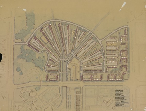 우규승, 올림픽선수촌아파트 배치도, 1985  (출처=MMCA 미술연구센터 아카이브)