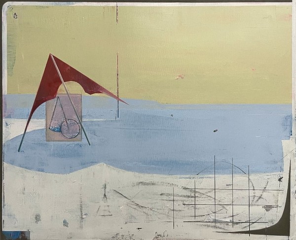 홍세진, 〈해변가에서〉, 2025, Oil on canvas, 53x65.2cm [사진제공=갤러리플래닛]