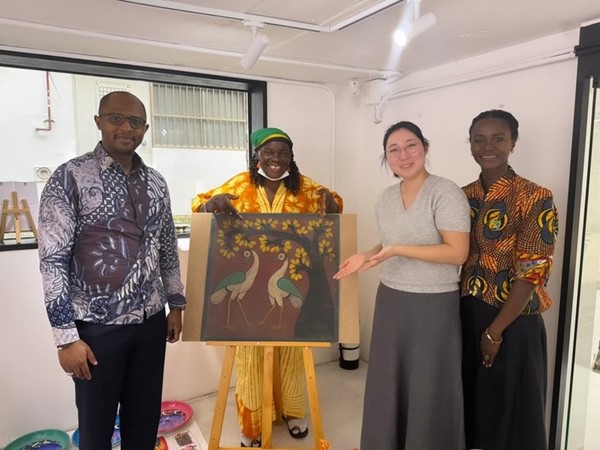 Photo with the Ambassador of Tanzania, artist Martina — daughter of the founder, and the Ambassador’s wife